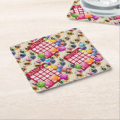 ビンゴパーティー スクエアペーパーコースター (アングル)