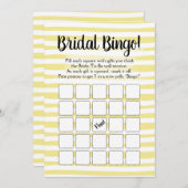 ビンゴブライダルシャワーゲームイエローホワイト 招待状 (正面/裏面)
