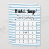 ビンゴブライダルシャワーゲームブルーホワイト 招待状 (正面/裏面)