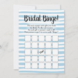 ビンゴブライダルシャワーゲームブルーホワイト 招待状