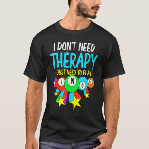 ビンゴプレイヤーセラピー賭博宝くじビンゴ Tシャツ