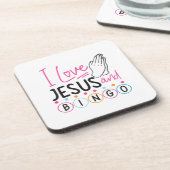 ビンゴプレイヤーJesus Faith Christian I Love Jesus An コースター (左側)