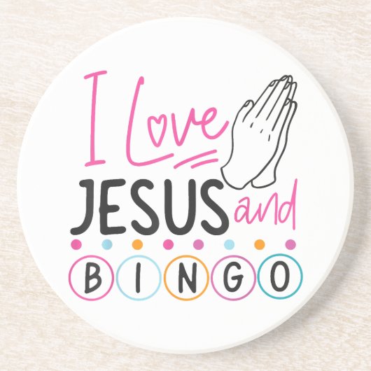 ビンゴプレイヤーJesus Faith Christian I Love Jesus An コースター (正面)