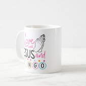 ビンゴプレイヤーJesus Faith Christian I Love Jesus An コーヒーマグカップ (正面左)