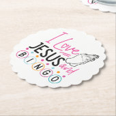 ビンゴプレイヤーJesus Faith Christian I Love Jesus An ペーパーコースター (アングル)
