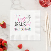 ビンゴプレイヤーJesus Faith Christian I Love Jesus An 縁ありランチョンナプキン (インサイチュ)