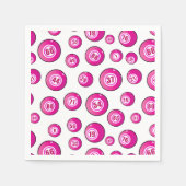 ビンゴプレーヤーかわいいピンクと白のボール スタンダードカクテルナプキン (正面)
