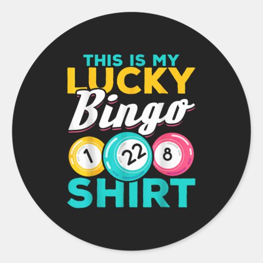 ビンゴプレーヤーこれは私の幸運なビンゴおもしろいビンゴ私 ラウンドシール (正面)
