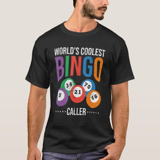 ビンゴプレーヤー宝くじ世界クールビンゴ呼び出し元L Tシャツ (正面)