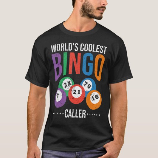ビンゴプレーヤー宝くじ世界クールビンゴ呼び出し元L Tシャツ (正面)