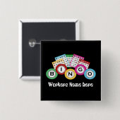 ビンゴホール 名前を追加 楽しいボタン 缶バッジ (正面&裏面)