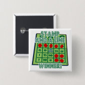 ビンゴボタンのスタンプとラインビンゴの勝者! 缶バッジ (正面&裏面)