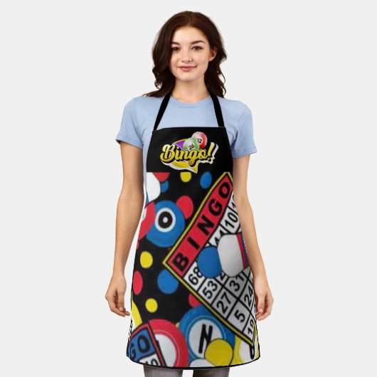 ビンゴボランティア エプロン (着用した状態)