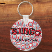 ビンゴボールに対するビンゴ「名前」 キーホルダー (正面)