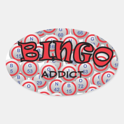 ビンゴボールに対するビンゴ「名前」 楕円形シール (正面)