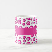 ビンゴボールパーソナライズされたピンク コーヒーマグカップ (中央)