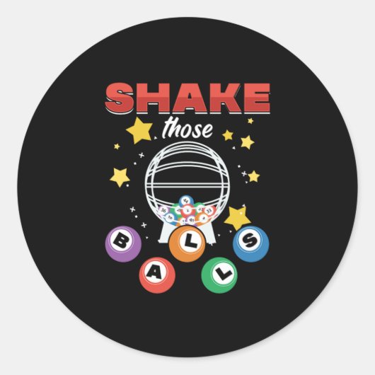 ビンゴボールラッキーゲームプレーヤー賭博ギフト ラウンドシール (正面)