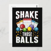 ビンゴユーモア男性、ビおもしろいンゴプレーヤー ポストカード (正面/裏面)