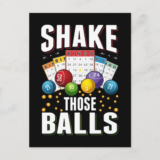 ビンゴユーモア男性、ビおもしろいンゴプレーヤー ポストカード (正面)