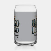 ビンゴレジェンドクラウン入り金ゴールドレトロタイポグラフィ ガラス缶 (左)