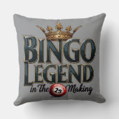 ビンゴレジェンドクラウン入り金ゴールドレトロタイポグラフィ クッション (裏面)
