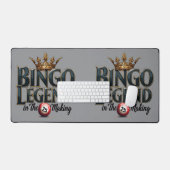 ビンゴレジェンドクラウン入り金ゴールドレトロタイポグラフィ デスクマット (キーボード&マウス)