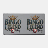 ビンゴレジェンドクラウン入り金ゴールドレトロタイポグラフィ デスクマット (正面)
