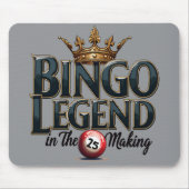 ビンゴレジェンドクラウン入り金ゴールドレトロタイポグラフィ マウスパッド (正面)