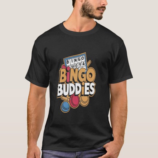 ビンゴ仲間 面白いビンゴチーム Tシャツ (正面)
