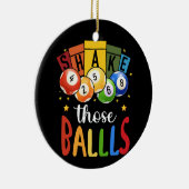 ビンゴ呼び出し側ギャンブル宝くじを振るそれらのボールビンゴ セラミックオーナメント (右)