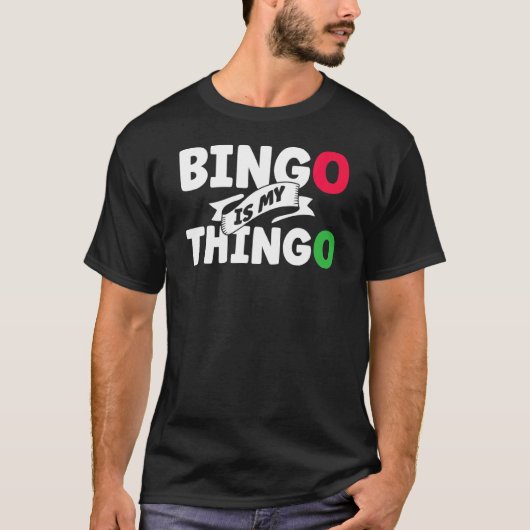 ビンゴ呼び遊出し元のカードゲームを勝ち取るラッキービンゴザ Tシャツ (正面)