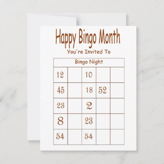 ビンゴ夜招待状への招待されました 招待状 (正面)