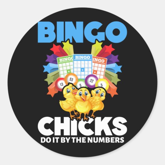 ビンゴ女子おもしろいビンゴプレイヤーガールズ ラウンドシール (正面)