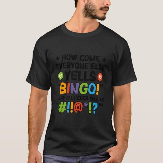 ビンゴ好きのための ビンゴ ビンゴプレイヤー ビンゴ愛好家 Tシャツ (正面)