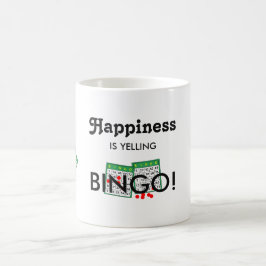 ビンゴ愛好家の幸福はビンゴを叫んでいる コーヒーマグカップ