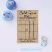 ビンゴ素朴ブライダルシャワー結婚のゲームカード チラシ (シングル)
