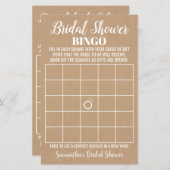 ビンゴ英語のスペインの素朴なブライダルシャワーゲーム (正面/裏面)