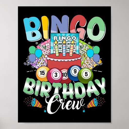 ビンゴ誕生日クルーBingo Playerビンテージクリスマス ポスター (正面)