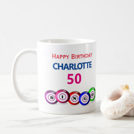 ビンゴ誕生日50回目のマイルストーンビンゴボール コーヒーマグカップ