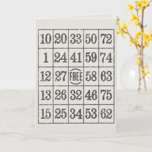 ビンゴ誕生日 カード (黄色い花)