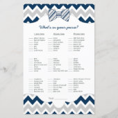 ビンゴ財布ベビーシャワーゲーム,ネイビーグレイ弓タイ (裏面)