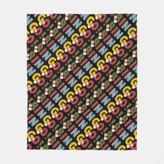 ビンゴ賭博ワードアートフリースブランケット フリースブランケット (正面)