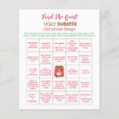 ビンゴ醜いセーターのトナカイおもしろいークリスマス チラシ (正面)