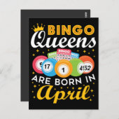 ビンゴ・クイーンズ生まれが4月の誕生日 ポストカード (正面/裏面)