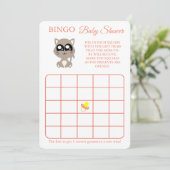 ビンゴ、ベビーシャワーゲームカードフライヤー、猫 招待状 (スタンド正面)