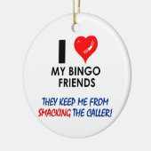 ビンゴ！素晴らしいプレイヤーのためのビンゴデザイン! セラミックオーナメント (左)