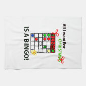 ビンゴIはクリスマスのためのビンゴがほしいと思います キッチンタオル (横)