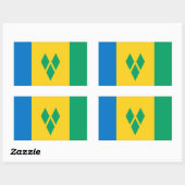 ビンシー州旗、セントビンセント・グレナディーン諸島国旗 長方形シール (シート)