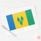ビンシー州旗、セントビンセント・グレナディーン諸島国旗 長方形シール (封筒)
