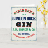 ビンジンガーズオールドロンドン波止場ジンのヴィンテージアド カード (黄色い花)